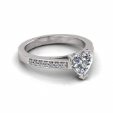 Pave Set Shoulder Shank | Heart Shaped Setting
