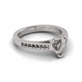 Pave Set Shoulder Shank | Heart Shaped Setting