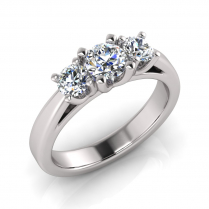 Flat Shank | Tulip Four Claw Three Stone Setting