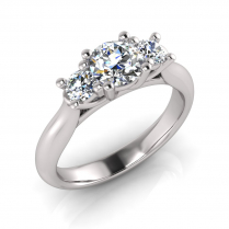 Half Round Shank | Four Claw Three Stone Setting