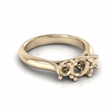 Half Round Shank | Four Claw Three Stone Setting