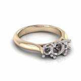 Half Round Shank | Four Claw Three Stone Setting