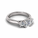 Half Round Shank | Four Claw Three Stone Setting