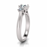 Half Round Shank | Four Claw Three Stone Setting