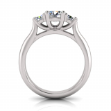 Half Round Shank | Four Claw Three Stone Setting