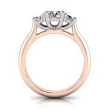 Half Round Shank | Four Claw Three Stone Setting