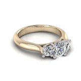 Half Round Shank | Four Claw Three Stone Setting