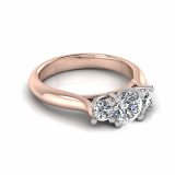 Half Round Shank | Four Claw Three Stone Setting