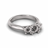 Half Round Shank | Four Claw Three Stone Setting