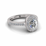 Pave Dress Ring | Four Claw Oval Setting