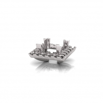 Four Corner Claw With Surrounding Shoulder Stones 