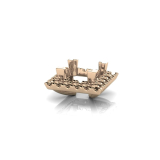 Four Corner Claw With Surrounding Shoulder Stones 