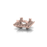 Four Corner Claw With Surrounding Shoulder Stones 