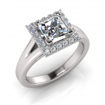 Four Corner Claw Setting And Scalloped Set Dress Ring