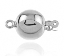 18WG Plain Ball Clasp 13.0mm Medium Weight (Not Rhodium Plat