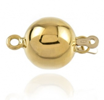 18YG Plain Ball Clasp 12.0mm Medium Weight