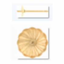 18YG Pearl Cup Studs Fluted 5mm