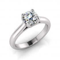 Upswept Half Round Shank | Curved Four Claw Setting