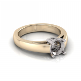 Low Half Round Shank | Double Gallery Four Claw Setting