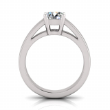 Low Half Round Shank | Double Gallery Four Claw Setting