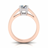 Low Half Round Shank | Double Gallery Four Claw Setting