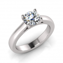 Upswept Half Round Shank | Round Four Claw Setting