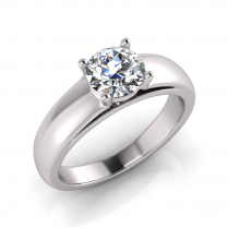 Tapered Half Round Shank | Round Four Claw Setting