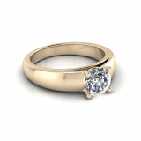 Tapered Half Round Shank | Round Four Claw Setting