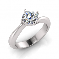 Half Round Shank | Square Four Claw Crossover Setting