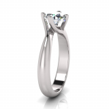 Half Round Shank | Square Four Claw Crossover Setting