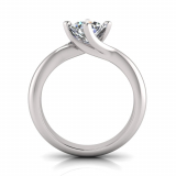 Half Round Shank | Square Four Claw Crossover Setting