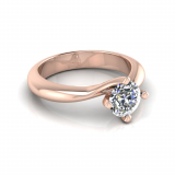 Half Round Shank | Square Four Claw Crossover Setting