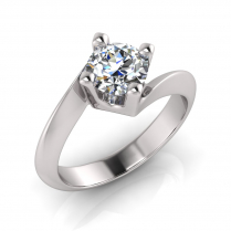 Knife Edge Shank | Square Four Claw Crossover Setting