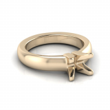 Half Round Shank | Four Claw Square Profile Setting