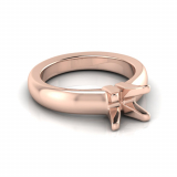 Half Round Shank | Four Claw Square Profile Setting