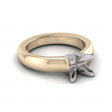 Half Round Shank | Four Claw Square Profile Setting