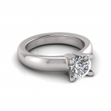 Half Round Shank | Four Claw Square Profile Setting