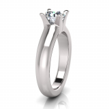 Half Round Shank | Four Claw Square Profile Setting