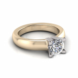 Half Round Shank | Four Claw Square Profile Setting