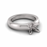 Half Round Shank | Four Claw Square Profile Setting