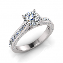 Channel And Pave Upswept Shank | Four Claw And Pave Setting