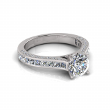 Channel And Pave Upswept Shank | Four Claw And Pave Setting