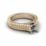 Double Row Micro Pave Set Upswept Shank | Four Claw Setting