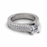 Double Row Micro Pave Set Upswept Shank | Four Claw Setting