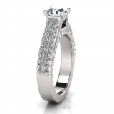 Double Row Micro Pave Set Upswept Shank | Four Claw Setting