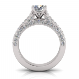 Double Row Micro Pave Set Upswept Shank | Four Claw Setting