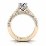 Double Row Micro Pave Set Upswept Shank | Four Claw Setting