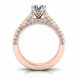 Double Row Micro Pave Set Upswept Shank | Four Claw Setting