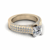 Double Row Micro Pave Set Upswept Shank | Four Claw Setting