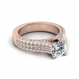 Double Row Micro Pave Set Upswept Shank | Four Claw Setting